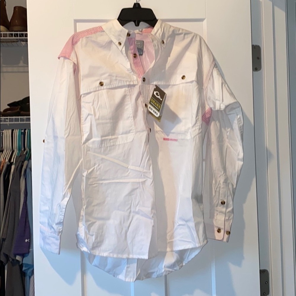 Drake (Ladies) Sports Shirt in Seersucker Pink